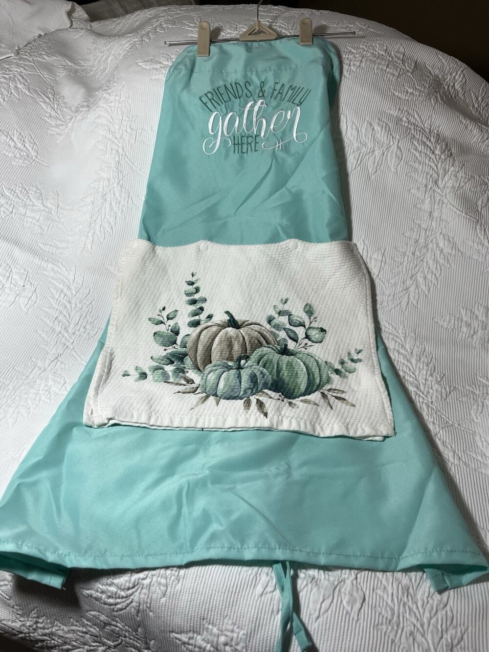 Custom Made Kitchen Apron With Embroidery & Removable Towel Washable Nice Gift